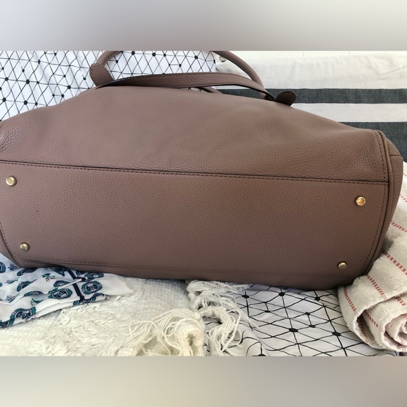 KATE SPADE - unique hard to find solid lavender leather weekender bag - LIKE NEW - Picture 9 of 16